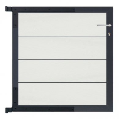 C-Wood Tuinpoort aluminium antraciet frame Modular - composiet co-ex wit (90 x 90 cm)