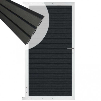 C-Wood Tuindeur aluminium wit frame Rhombus Triple - composiet antraciet (90 x 180 cm)