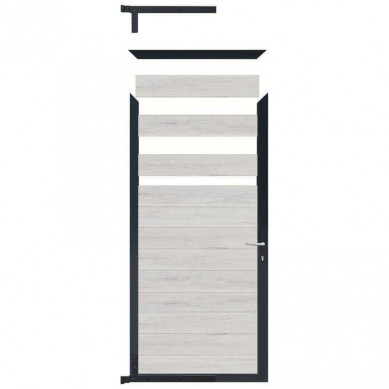 C-Wood Tuindeur composiet Garda beige met antraciet alu kader (90 x 180 cm)
