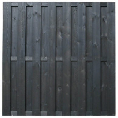 HomingXL schutting vuren recht zwart (180 x 180 cm) schermdikte 3,9 cm