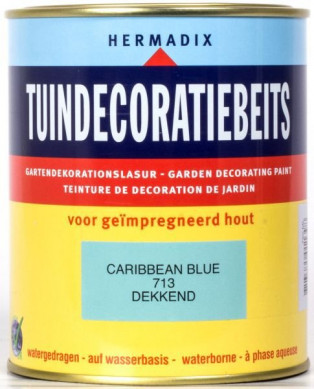 Hermadix tuindecoratiebeits | Caribbbean Blue Dekkend 713 750ml