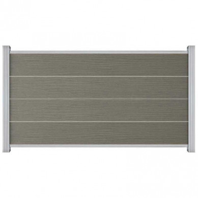C-Wood Zelfbouw schutting composiet Modular co-ex grijs - blank alu accessoires (180 x 97 cm)