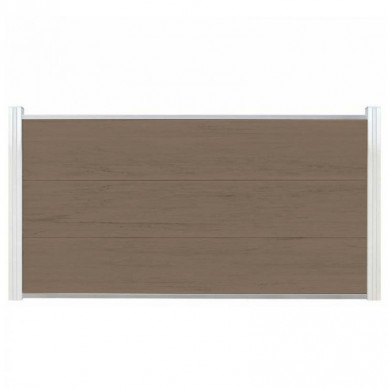 C-Wood Schutting composiet Como vergrijsd bruin met blank aluminium kader (180 x 90 cm)