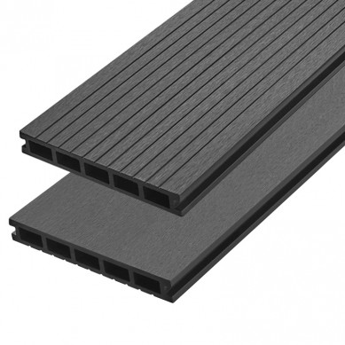 C-Wood Garpro vlonderplank composiet 2,5 x 19 cm antraciet grove ribbel en vlak geschuurd