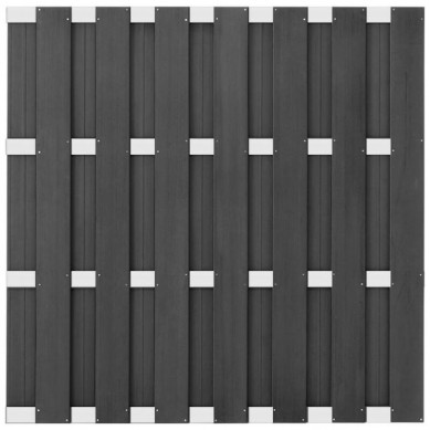 C-Wood schutting composiet Bari antraciet met blank aluminium frame (180 x 180 cm) incl. T- beslag