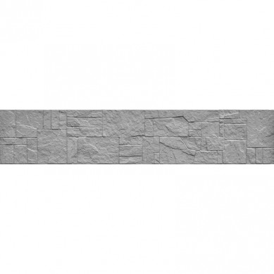 HomingXL zelfbouw schutting beton recht eenzijdig vlakstone steenmotief grijs (199 x 38,5 cm)