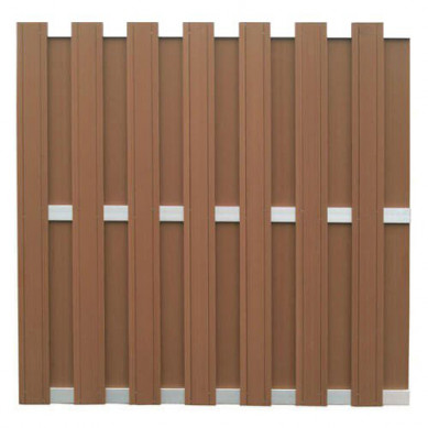 C-Wood schutting composiet Stijl bruin met blank aluminium frame (180 x 180 cm)
