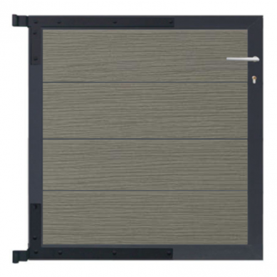 C-Wood Tuinpoort aluminium antraciet frame Modular - composiet co-ex grijs (90 x 90 cm)