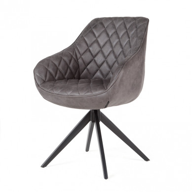 Bo Lundgren Eetkamerstoel Collins | lederlook Soft antraciet