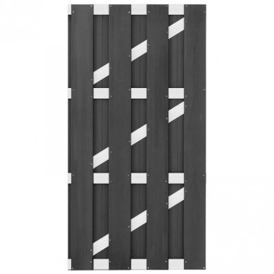 C-Wood tuindeur composiet Bari antraciet met blank aluminium frame (90 x 180 cm) incl. hang-en sluitwerk
