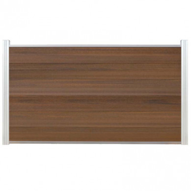 C-Wood Schutting composiet Garda teak bruin met blank aluminium kader (180 x 90 cm)