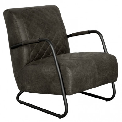 HomingXL Industriële fauteuil Voyager | leer Colorado antraciet 01