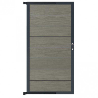 C-Wood Tuindeur aluminium antraciet frame Modular - composiet co-ex grijs (90 x 180 cm)