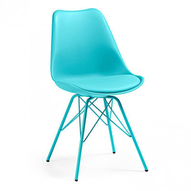 La Forma stoel Lars | blauwe kuipstoel met blauwe metalen poten