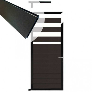 C-Wood Tuindeur aluminium zwart frame Mix & Match - composiet antraciet (90 x 180 cm)