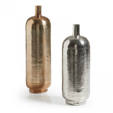 La Forma vazen Tulum | set van 2 vazen koper en nikkel