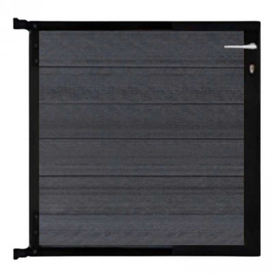 C-Wood Tuinpoort composiet Garda antraciet met zwart alu kader (90 x 90cm)