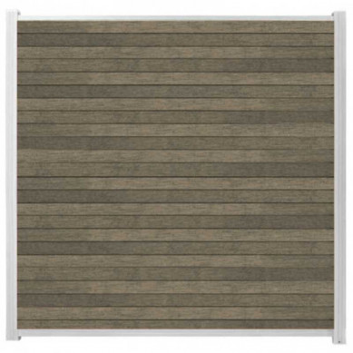 C-Wood Zelfbouw schutting composiet Rhombus Double grijs - wit alu accessoires (180 x 180 cm)