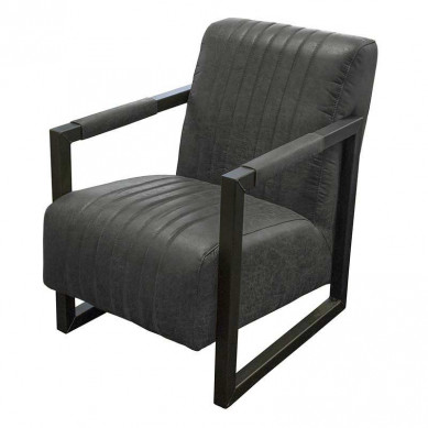 HomingXL Fauteuil - Capri - lederlook Missouri antraciet 09