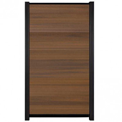 C-Wood Schutting composiet co-extrusie Garda teak met zwart aluminium kader (90 x 180 cm)