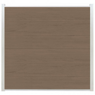 C-Wood Schutting composiet Como vergrijsd bruin met blank aluminium kader (180 x 180 cm)
