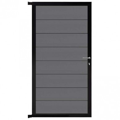 C-Wood Tuindeur aluminium zwart frame Modular - composiet rock grey (90 x 180 cm)