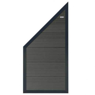 Elephant schutting composiet schuin Forte antraciet met antraciet aluminium kader (90 x 180/93 cm)
