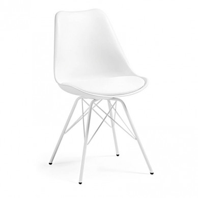 La Forma stoel Lars | witte kuipstoel met witte metalen poten (set van 4 stuks)