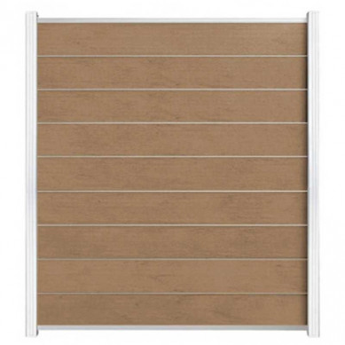 C-Wood Zelfbouw schutting composiet Modular teak - wit alu accessoires (180 x 200 cm)