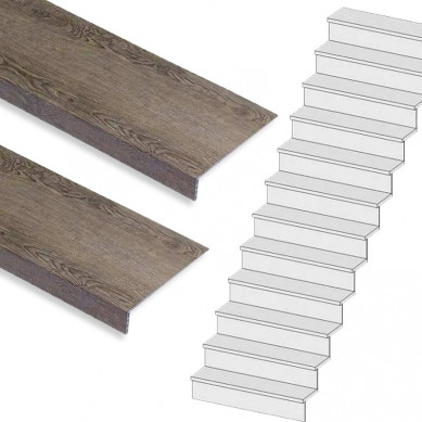 Stepwood Traprenovatie set - rechte trap - 13 treden SPC toplaag Verweerd eiken