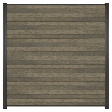 C-Wood Zelfbouw schutting composiet Rhombus Double grijs - antraciet alu accessoires (180 x 180 cm)