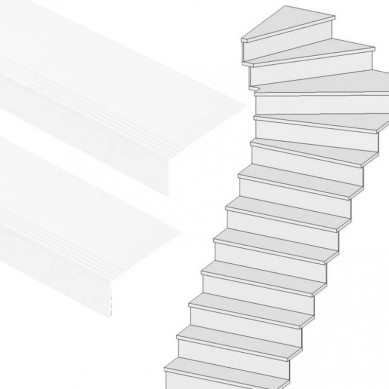 Stepwood Traprenovatie set - 1 kwart draai - 12 treden SPC toplaag Wit