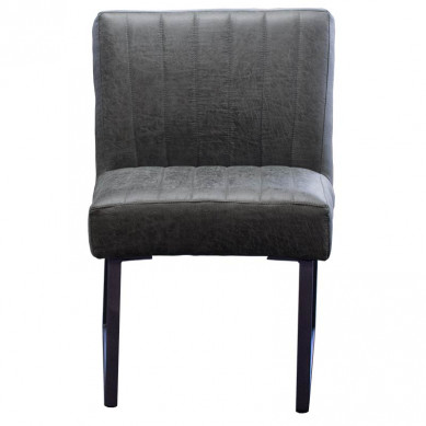 HomingXL Eetkamerstoel - Hengelo - geschikt voor ronde tafel - lederlook Missouri antraciet 09