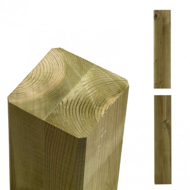 Plus Danmark Hekpaal vuren 9 x 9 cm groen geimpregneerd ongepunt geschaafd