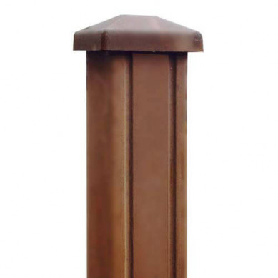 Elephant tuinpaal composiet bruin met kap en houten kern 6,8 x 6,8 cm