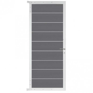 C-Wood Tuindeur aluminium wit frame Modular - composiet rock grey (90 x 200 cm)