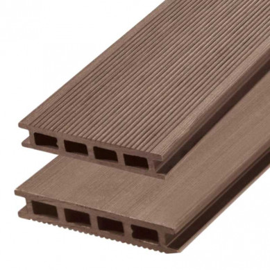 C-Wood Vlonderplank composiet 2,5 x 14 cm bruin fijne ribbel/geborsteld