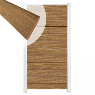C-Wood Zelfbouw schutting hardhout Mix & Match Thermo Fraké - wit alu accessoires (90 x 180 cm)