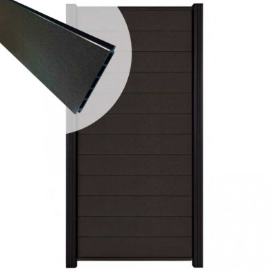 C-Wood Zelfbouw schutting composiet Mix & Match antraciet - zwart alu accessoires (90 x 180 cm)