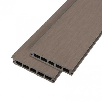 C-Wood Vlonderplank composiet 2,1 x 14,5 cm grijs houtnerf naadloos (4 mtr)