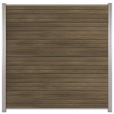 C-Wood Zelfbouw schutting composiet Rhombus Double ipé - blank alu accessoires (180 x 180 cm)