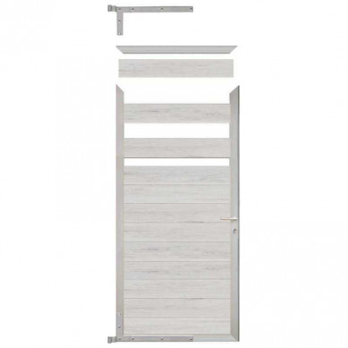 C-Wood Tuindeur composiet Garda beige met blank alu kader (90 x 180 cm)