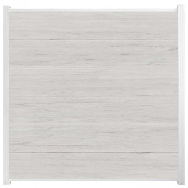 C-Wood Schutting composiet co-extrusie Como beige met wit aluminium kader (180 x 180 cm)