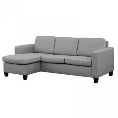 HomingXL loungebank Swing chaise longue links | stof Malmo grijs 90 | 2,08 x 1,36 mtr breed