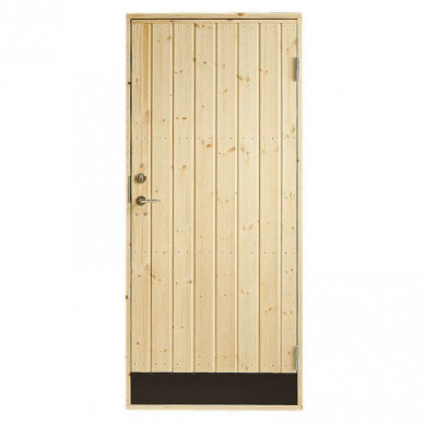 Plus Danmark Enkele dichte deur incl. kozijn - Rechtsdraaiend - Onbehandeld - 78,6 x 187,8 cm