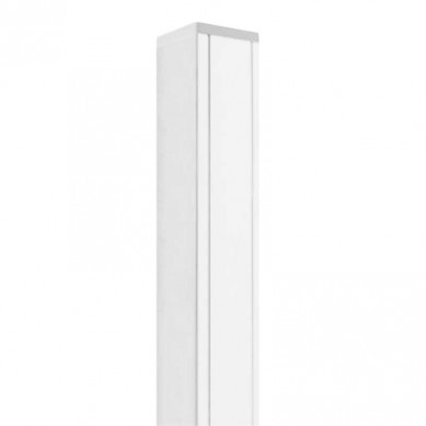 C-Wood Tuinpaal aluminium wit met cypresse kern 6,8 x 6,8 cm