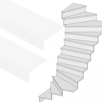 Stepwood Traprenovatie set - 2 kwart draai - 15 treden SPC toplaag Wit