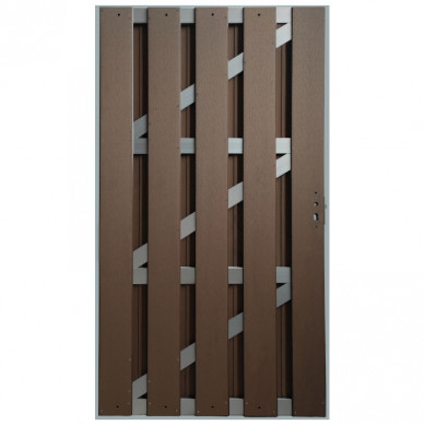 C-Wood Tuindeur Bari donker bruin met blank alu frame incl. beslag (100 x 180 cm)