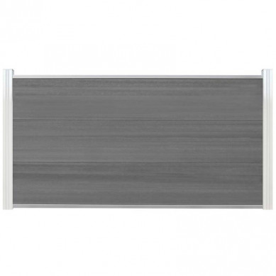 C-Wood Schutting composiet Como grijs met blank aluminium kader (180 x 90 cm)