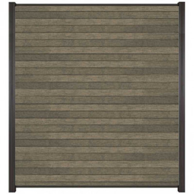 C-Wood Zelfbouw schutting composiet Rhombus Double grijs - antraciet alu accessoires (180 x 200 cm)